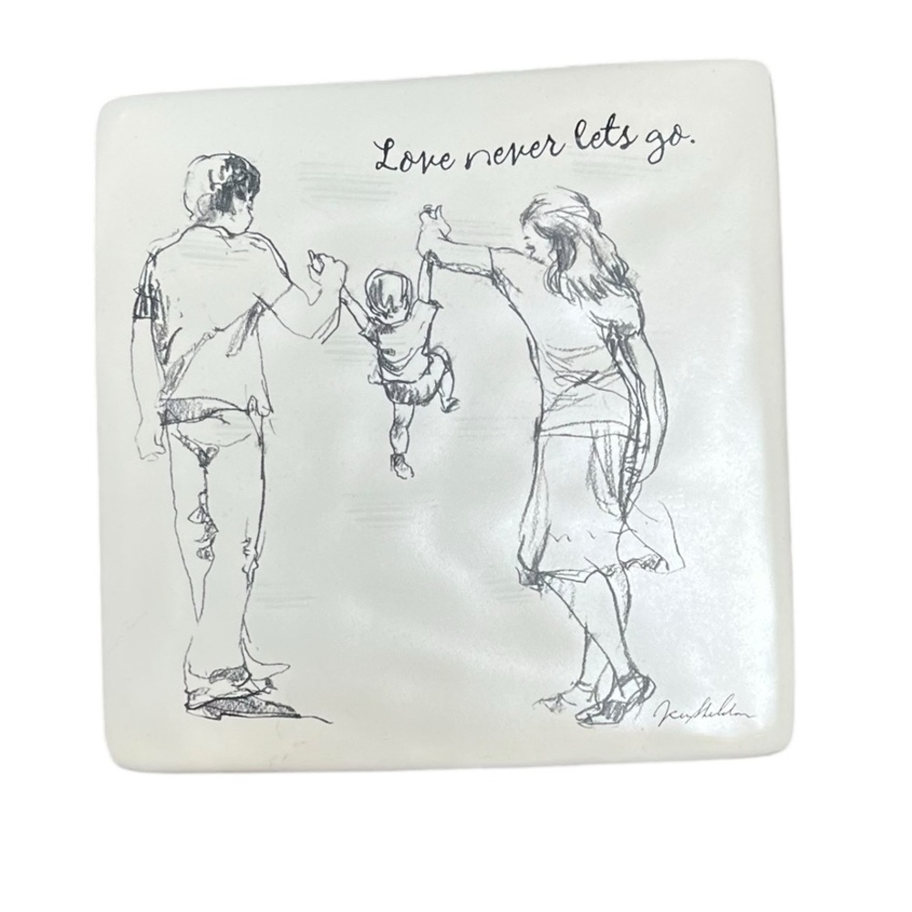 Decorative Ceramic Plate with Family Sketch Gift Get Well Hallmark
